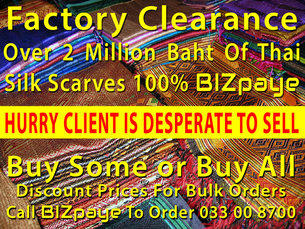 2 Million Baht Of Thai Silk Scarves Must Be Sold 100% BIZpaye