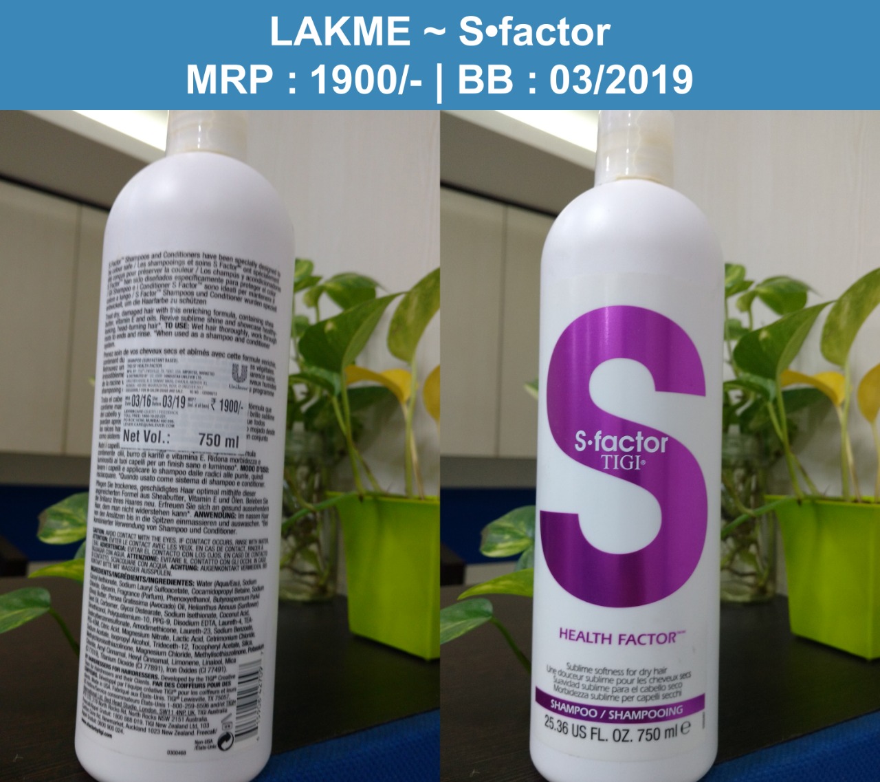 TIGI S-FACTOR HEALTH FACTOR SHAMPOO (750ML) on 50% Trs