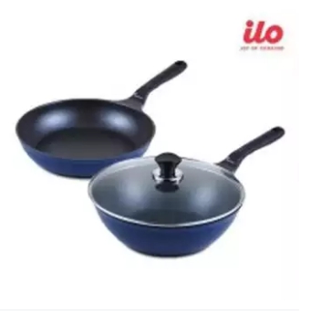  ILO Titanium อิลโล่ กระทะเคลือบไทเทเนี่ยม เซต 2 ชิ้น 