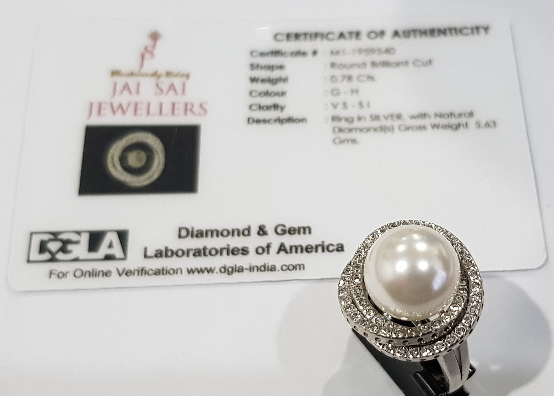 Beautiful 0.78 Cts Round Cut Diamond Ring In Silver Setting - Comes With Letter Of Authenticity