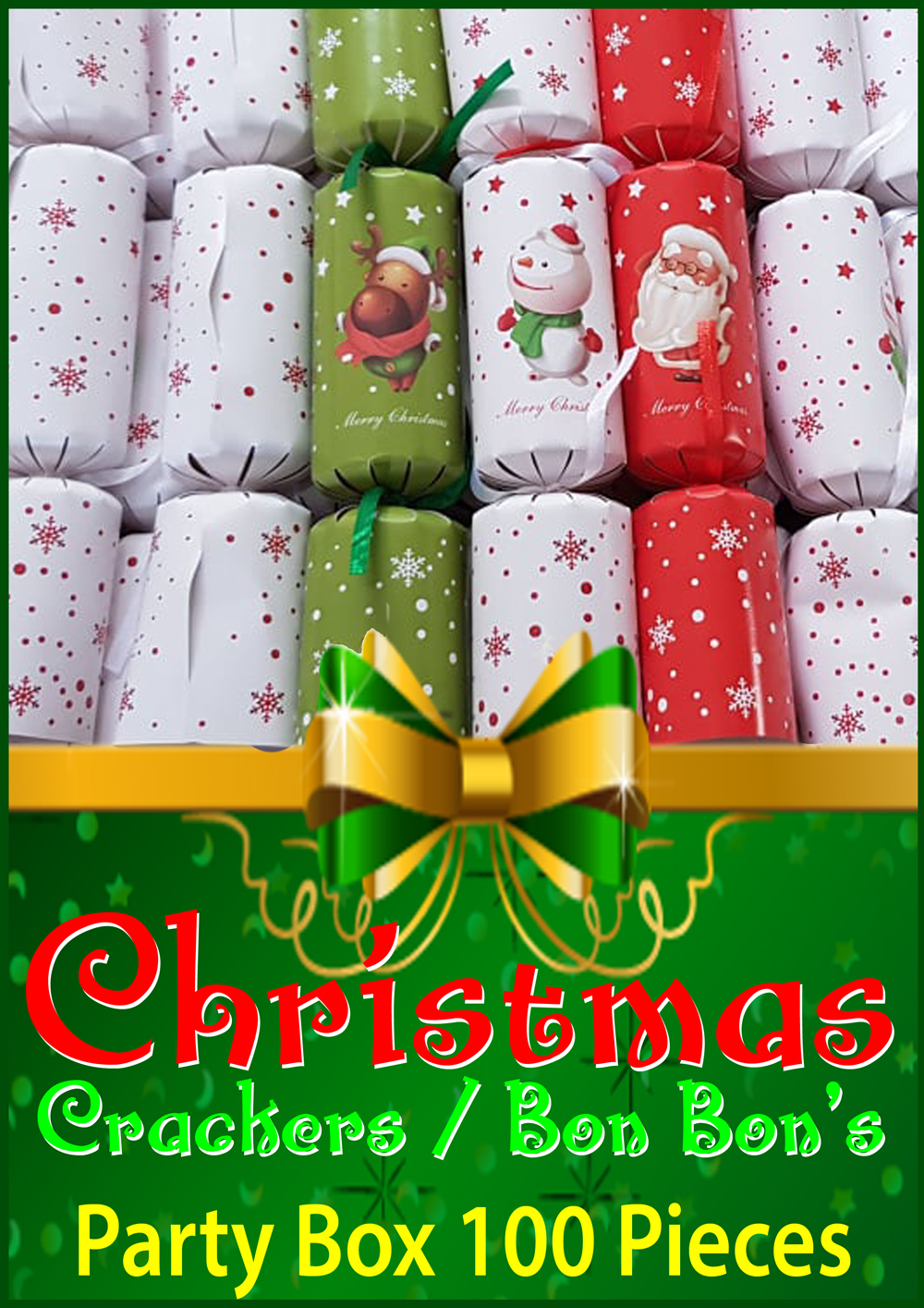 100 Piece Box Of Christmas Crackers / Bon Bons - 50% BIZpaye