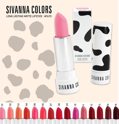 Sivanna Colors ลิปสติก เนื้อแมท กลิ่นนม Long Lasting Matte Lipstick HF67