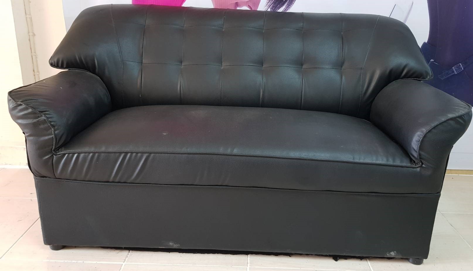 2 Seater Vinyl Sofa - Used