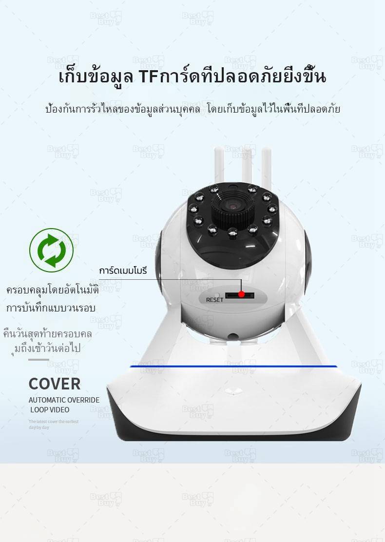 CCTV Full HD 1080P Wirless กล้อง IP 3.0 ล้านพิกเซล / 3เสาฟรี