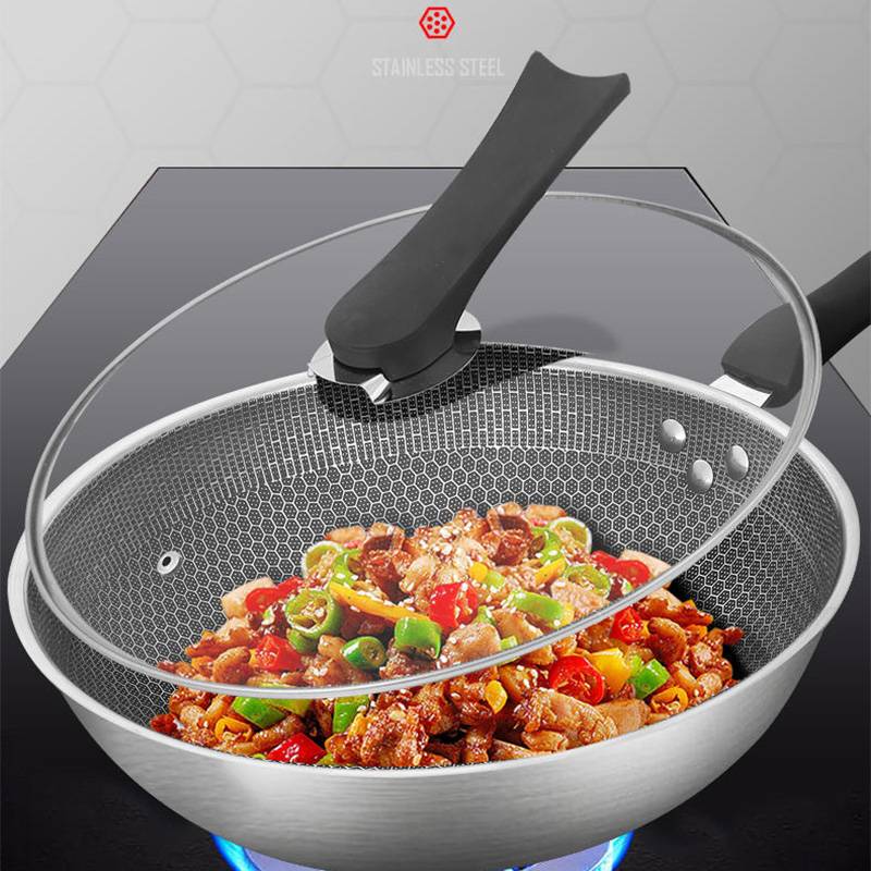 Stainless steel teflon pan High level 32CM