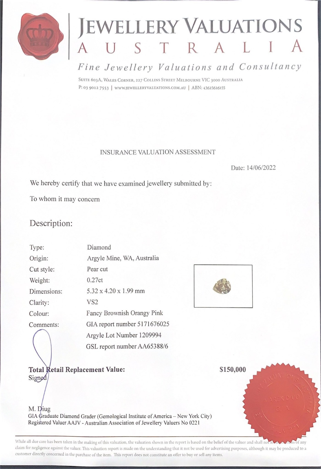 NATURAL FANCY BROWNISH ORANGY PINK DAIMOND