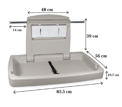 White HDPE Baby Changing Station 25kg + 50% BIZPaye 